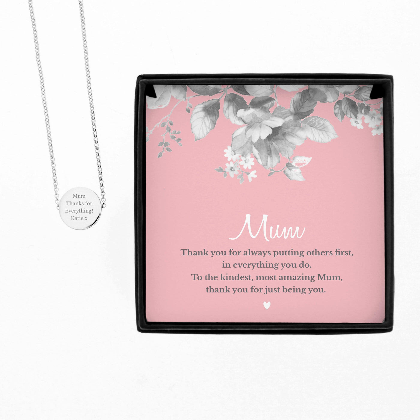 Personalised Mum Sentiment Silver Tone Necklace and Box - Shop Personalised Gifts