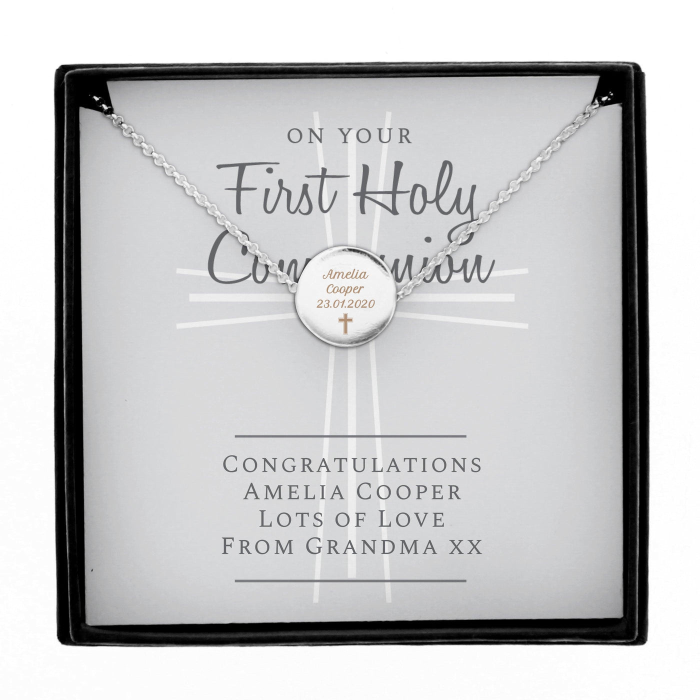 Personalised First Holy Communion Silver Plated Necklace & Box - Shop Personalised Gifts