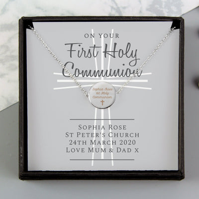 Personalised First Holy Communion Silver Plated Necklace & Box - Shop Personalised Gifts