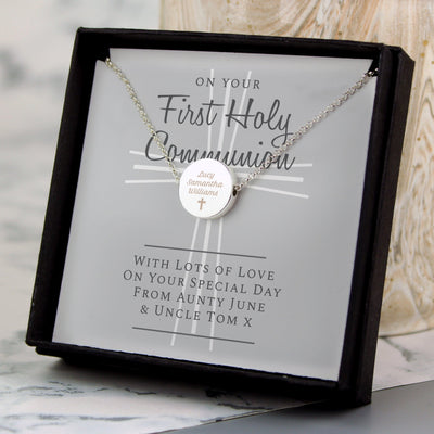 Personalised First Holy Communion Silver Plated Necklace & Box - Shop Personalised Gifts