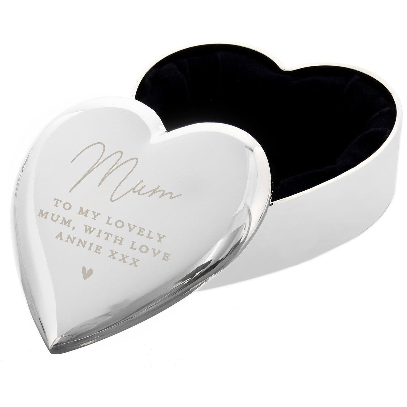 Personalised Name and Message Heart Nickel Plated Trinket Box - Shop Personalised Gifts