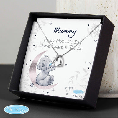Personalised Moon & Stars Me To You Sentiment Silver Tone Necklace and Box - Shop Personalised Gifts