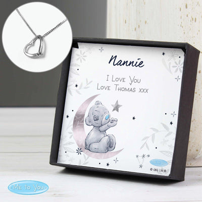 Personalised Moon & Stars Me To You Sentiment Silver Tone Necklace and Box - Shop Personalised Gifts