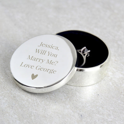 Personalised Round Ring Box - Shop Personalised Gifts
