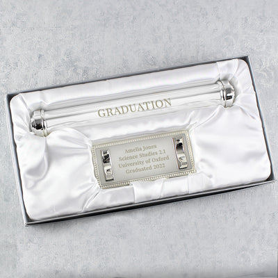 Personalised Free Text Silver Plated Certificate Holder