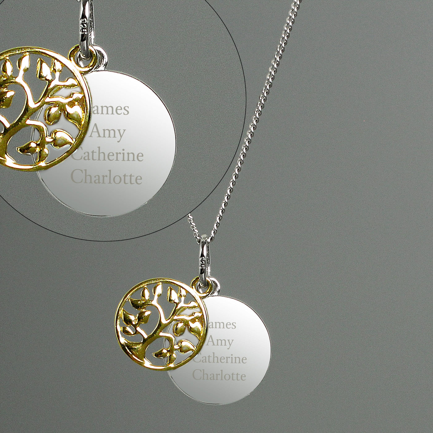 Personalised Sterling Silver & 9ct Gold Family Tree Of Life Necklace - Shop Personalised Gifts