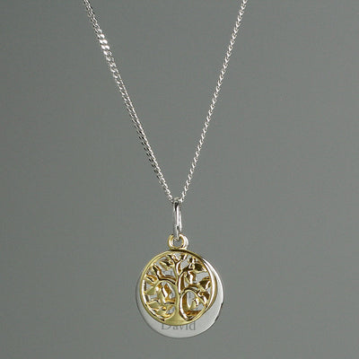 Personalised Sterling Silver & 9ct Gold Family Tree Of Life Necklace - Shop Personalised Gifts