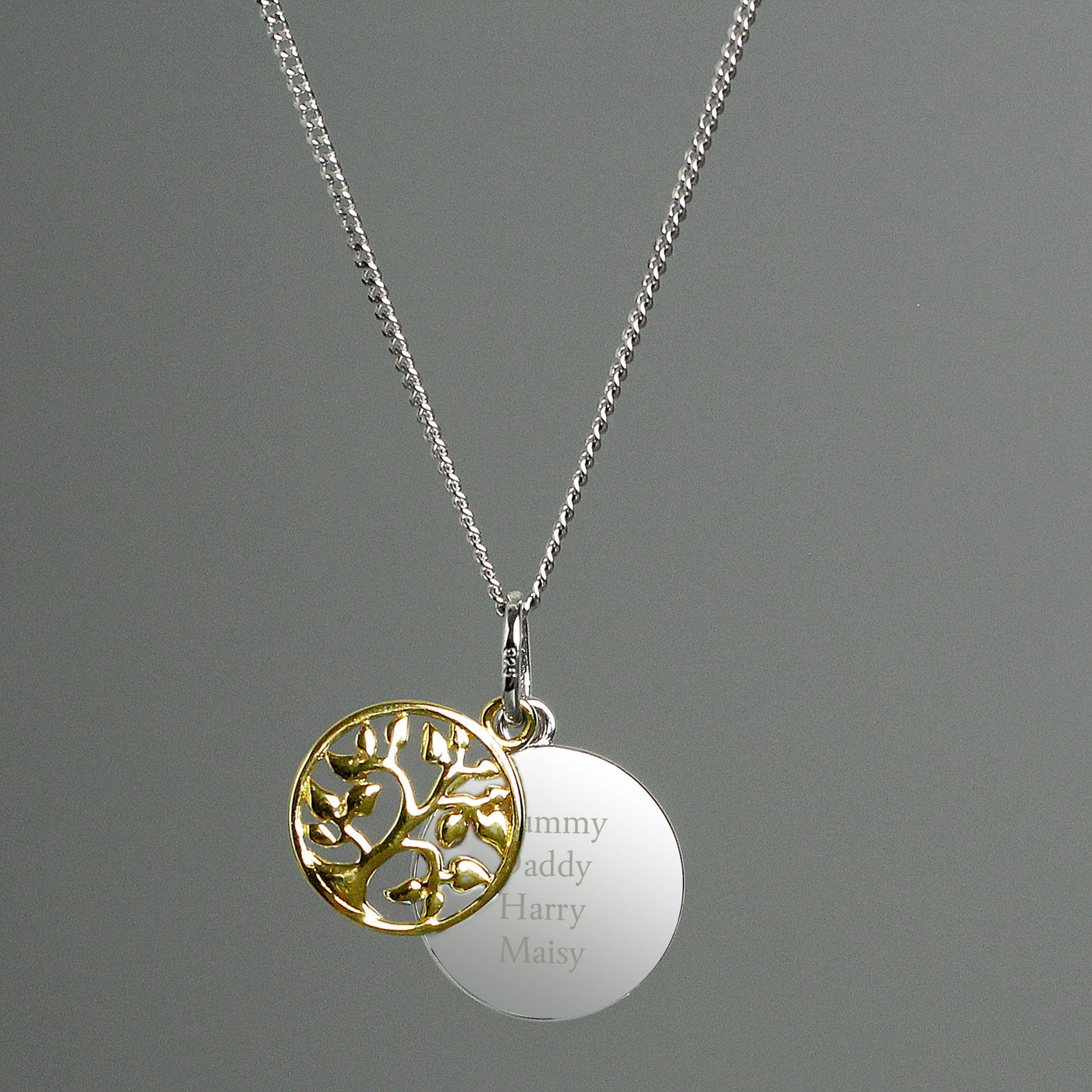 Personalised Sterling Silver & 9ct Gold Family Tree Of Life Necklace - Shop Personalised Gifts