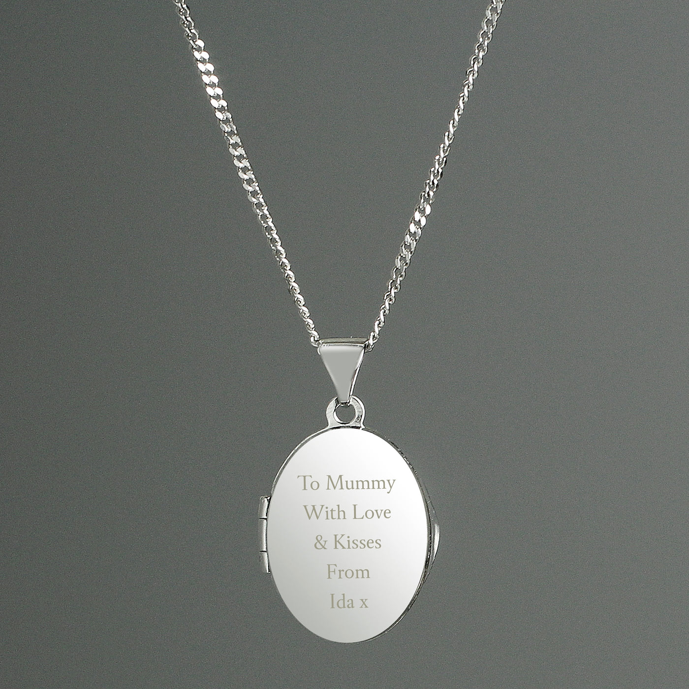 Personalised Sterling Silver Oval Message Locket Necklace - Shop Personalised Gifts