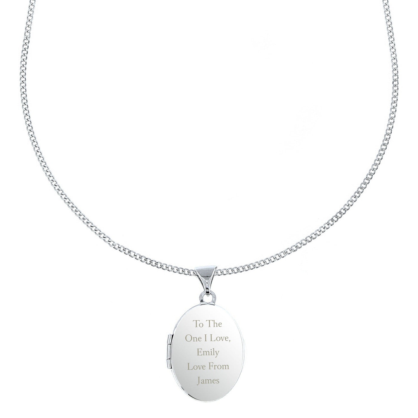 Personalised Sterling Silver Oval Message Locket Necklace - Shop Personalised Gifts