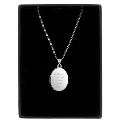 Personalised Sterling Silver Oval Message Locket Necklace - Shop Personalised Gifts