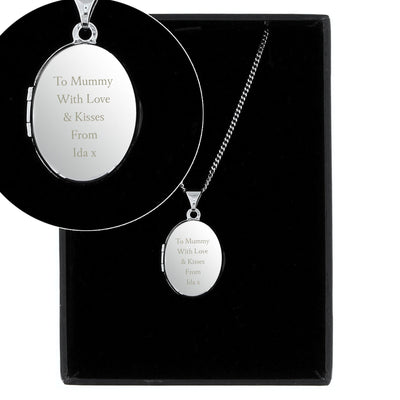 Personalised Sterling Silver Oval Message Locket Necklace - Shop Personalised Gifts