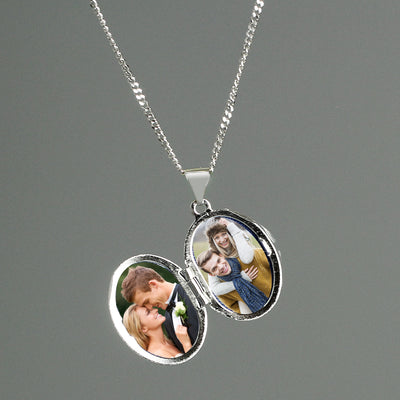 Personalised Sterling Silver Oval Message Locket Necklace - Shop Personalised Gifts