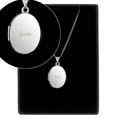 Personalised Sterling Silver Oval Name Locket Necklace - Shop Personalised Gifts