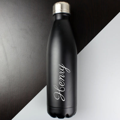Personalised Black Metal Insulated Drinks Bottle - Shop Personalised Gifts