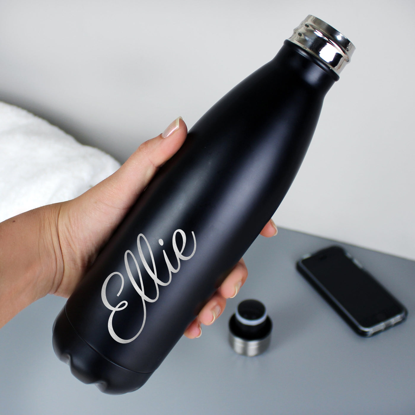 Personalised Black Metal Insulated Drinks Bottle - Shop Personalised Gifts