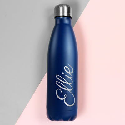 Personalised Blue Metal Insulated Drinks Bottle - Shop Personalised Gifts