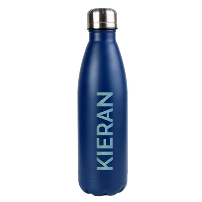 Personalised Bold Name Blue Metal Insulated Drinks Bottle - Shop Personalised Gifts