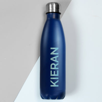 Personalised Bold Name Blue Metal Insulated Drinks Bottle - Shop Personalised Gifts