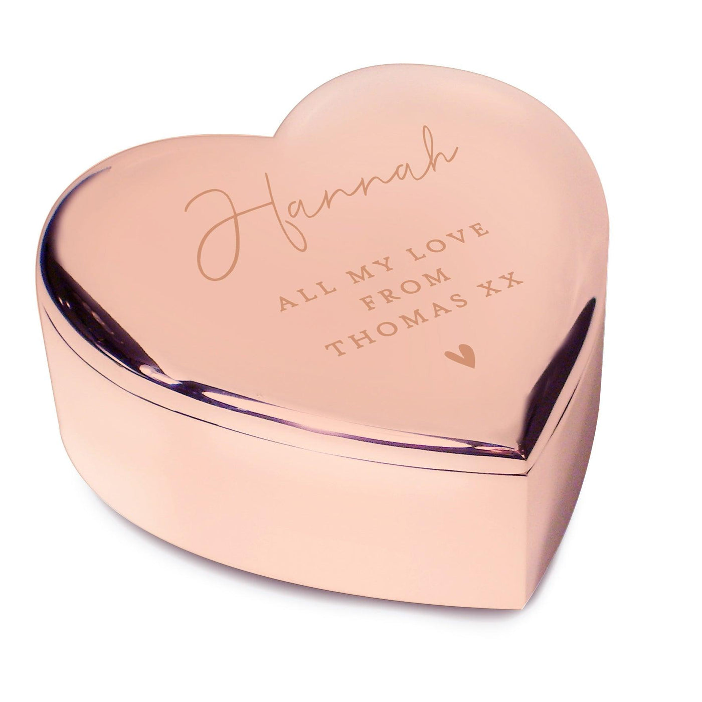 Personalised Free Text Rose Gold Heart Nickel Plated Trinket Box - Shop Personalised Gifts