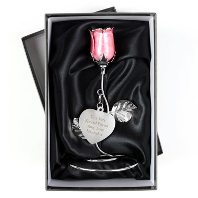 Personalised Free Text Pink Rose Bud Ornament - Shop Personalised Gifts