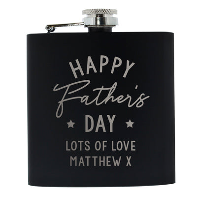 Personalised Father's Day Black Stainless Steel Hip Flask - Shop Personalised Gifts