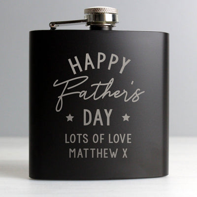 Personalised Father's Day Black Stainless Steel Hip Flask - Shop Personalised Gifts