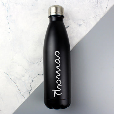 Personalised Name Only Island Black Metal Insulated Drinks Bottle - Shop Personalised Gifts