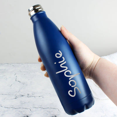 Personalised Name Only Island Blue Metal Insulated Drinks Bottle - Shop Personalised Gifts