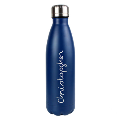 Personalised Name Only Island Blue Metal Insulated Drinks Bottle - Shop Personalised Gifts