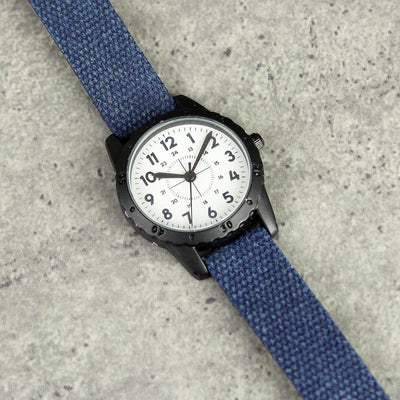 Personalised Black with Blue Canvas Strap Boys Watch - Shop Personalised Gifts