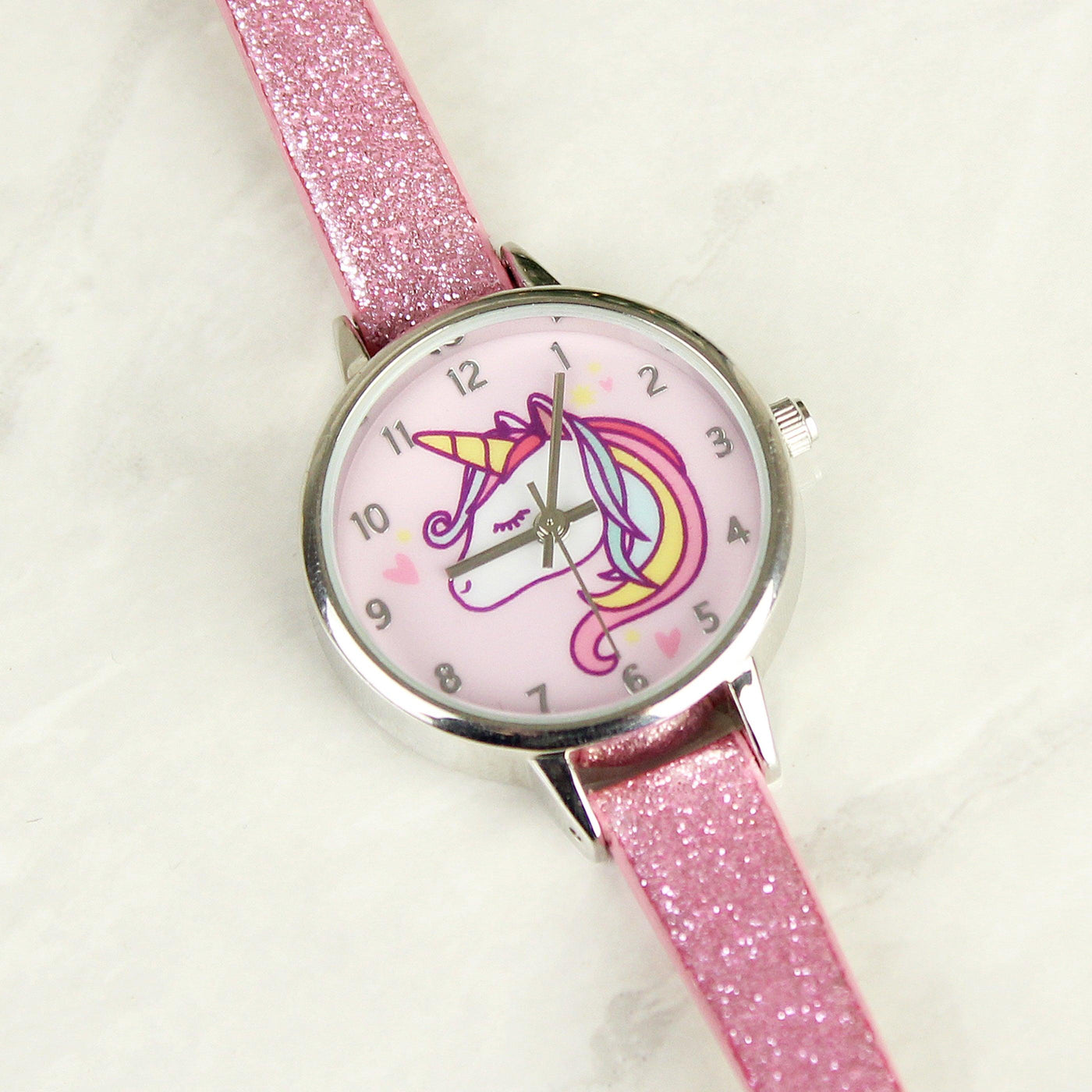 Personalised Unicorn with Pink Glitter Strap Girls Watch - Shop Personalised Gifts