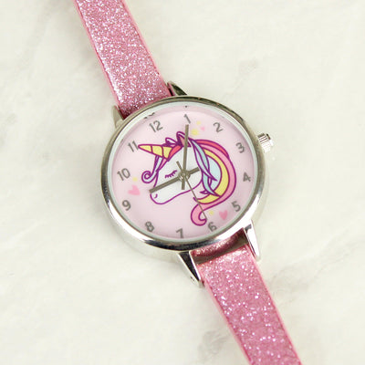 Personalised Unicorn with Pink Glitter Strap Girls Watch - Shop Personalised Gifts