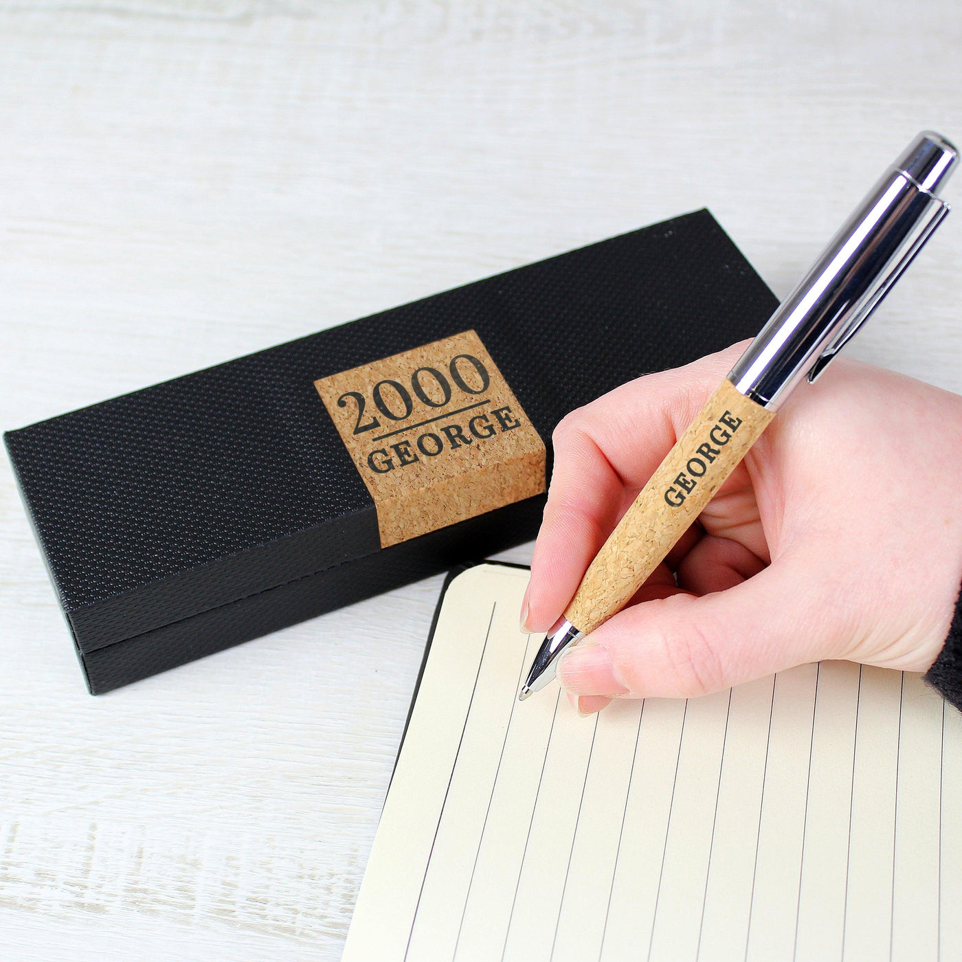 Personalised Large Date & Name Cork Pen Set - Shop Personalised Gifts