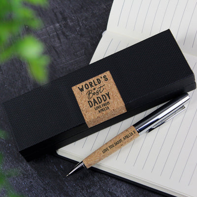 Personalised Worlds Best Cork Pen Set - Shop Personalised Gifts