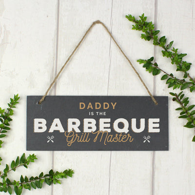 Personalised "Barbeque Grill Master" Printed Hanging Slate Plaque - Shop Personalised Gifts