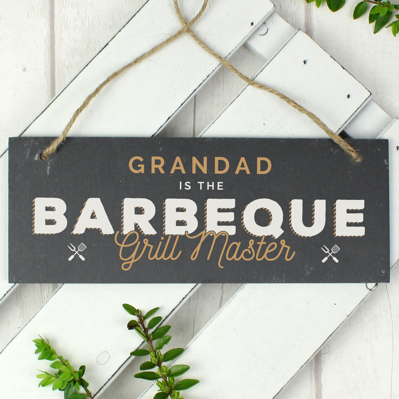 Personalised "Barbeque Grill Master" Printed Hanging Slate Plaque - Shop Personalised Gifts