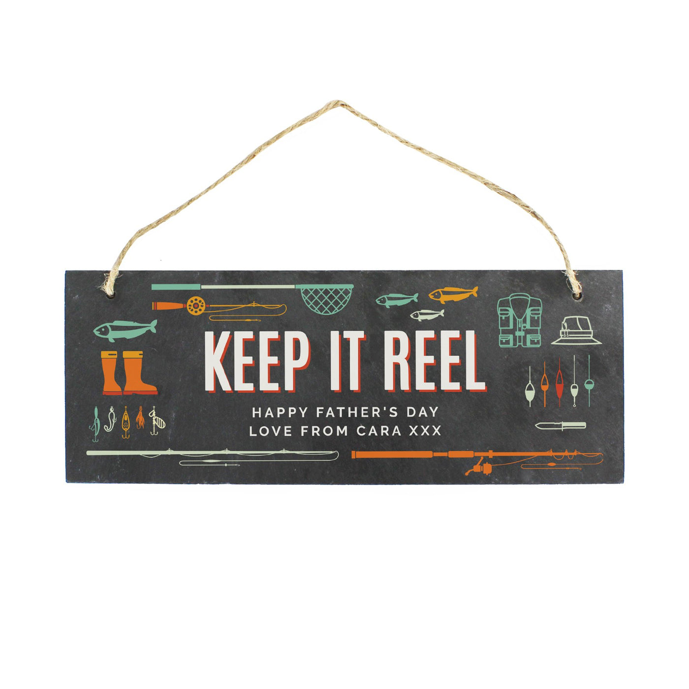 Personalised "Keep It Reel" Printed Hanging Slate Plaque - Shop Personalised Gifts