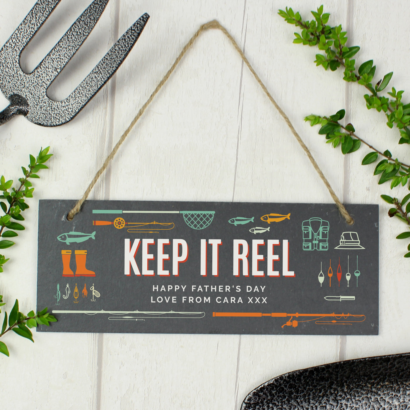 Personalised "Keep It Reel" Printed Hanging Slate Plaque - Shop Personalised Gifts