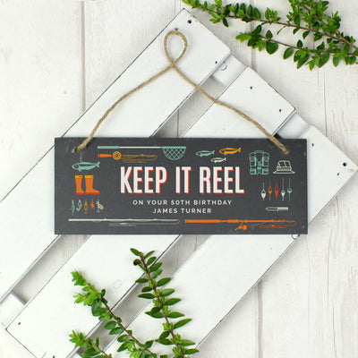 Personalised "Keep It Reel" Printed Hanging Slate Plaque - Shop Personalised Gifts