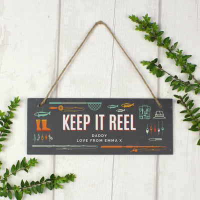 Personalised "Keep It Reel" Printed Hanging Slate Plaque - Shop Personalised Gifts