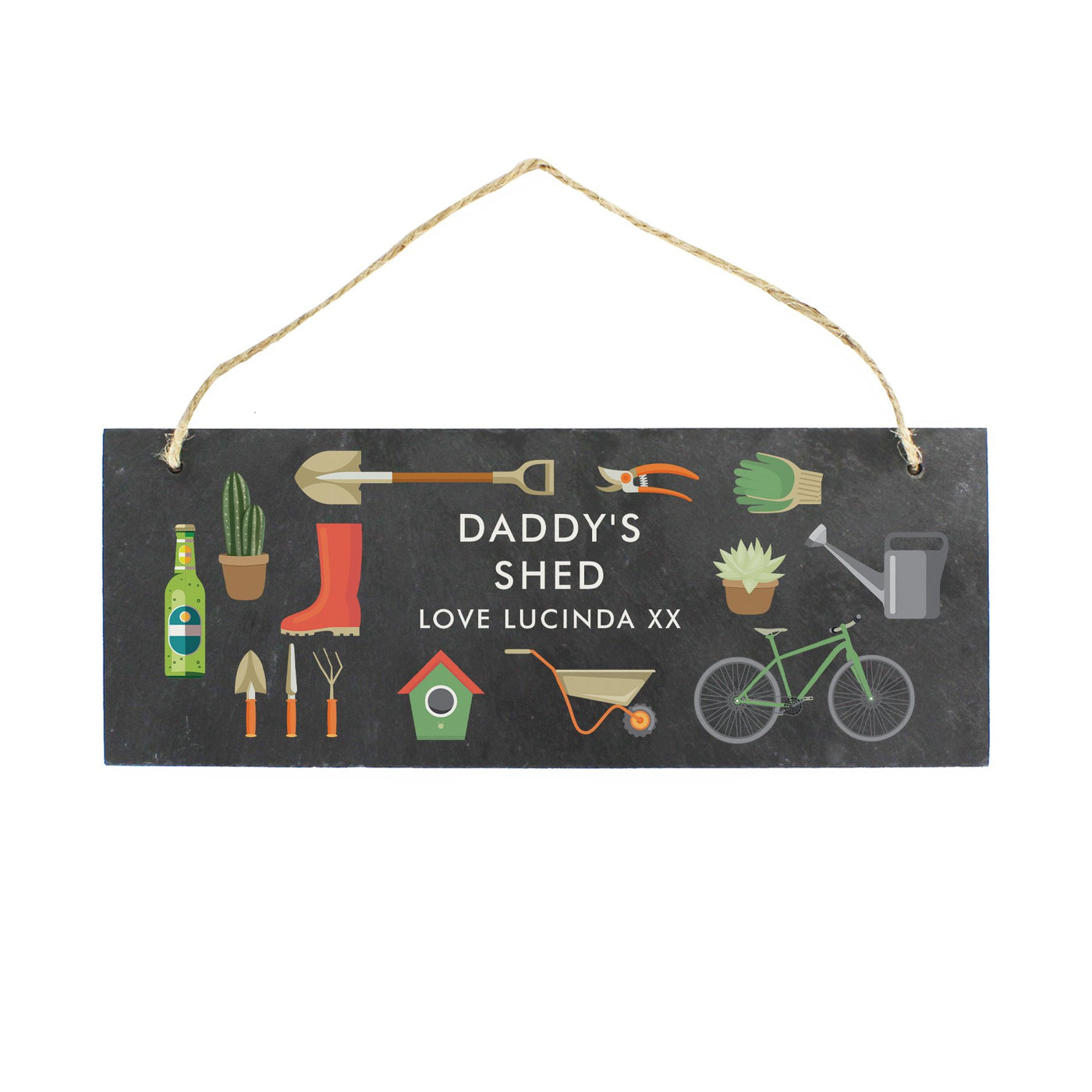 Personalised Garden Printed Hanging Slate Plaque - Shop Personalised Gifts