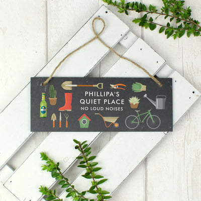 Personalised Garden Printed Hanging Slate Plaque - Shop Personalised Gifts