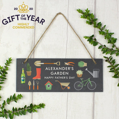 Personalised Garden Printed Hanging Slate Plaque - Shop Personalised Gifts