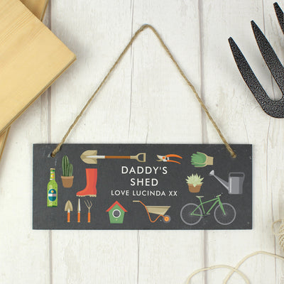 Personalised Garden Printed Hanging Slate Plaque - Shop Personalised Gifts