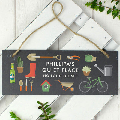Personalised Garden Printed Hanging Slate Plaque - Shop Personalised Gifts