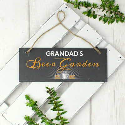 Personalised "Beer Garden" Printed Hanging Slate Plaque - Shop Personalised Gifts