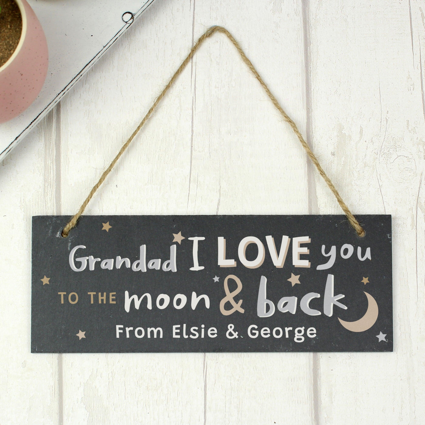 Personalised To the Moon and Back Hanging Slate Plaque - Shop Personalised Gifts