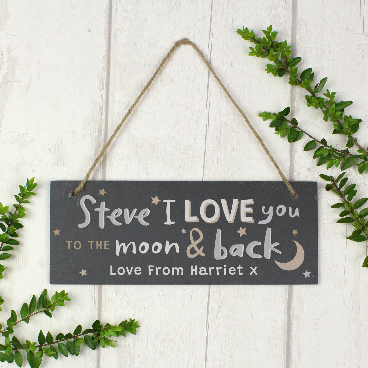 Personalised To the Moon and Back Hanging Slate Plaque - Shop Personalised Gifts
