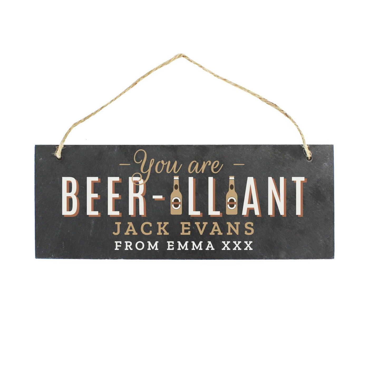 Personalised Beer-illiant Hanging Slate Plaque - Shop Personalised Gifts